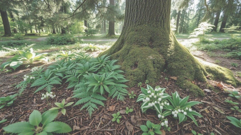 Co posadzić pod świerkiem? Najlepsze rośliny do cienia